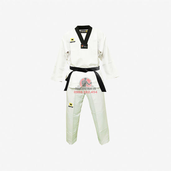 Ảnh của Võ Phục Taekwondo Hiệu Kwon Vải Kaki Kim Cương Vai Trơn