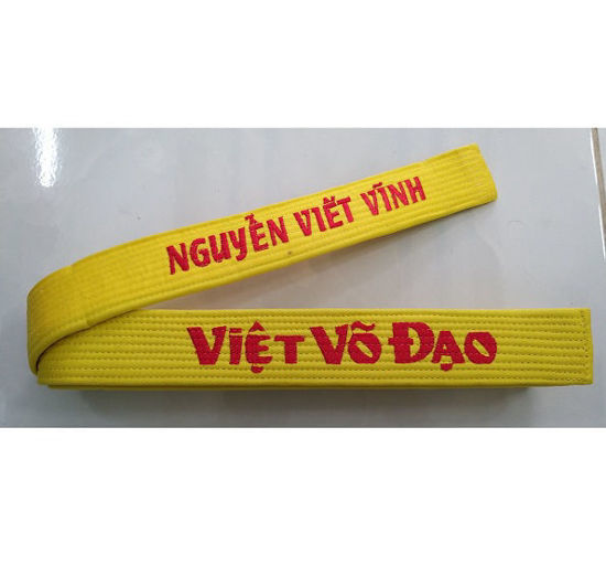 Ảnh của Đai Thêu Vovinam Vải Kaki Thêu Tên