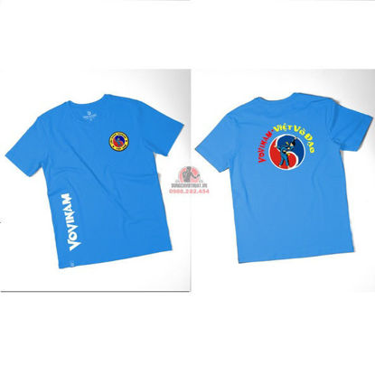 Ảnh của Áo Thun Vovinam Màu Xanh Vải Cotton 100%